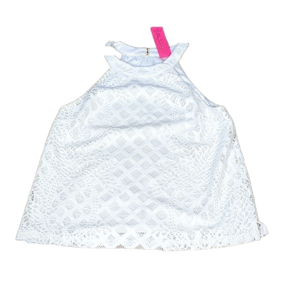 LILLY Pulitzer white crochet rayanne top size large